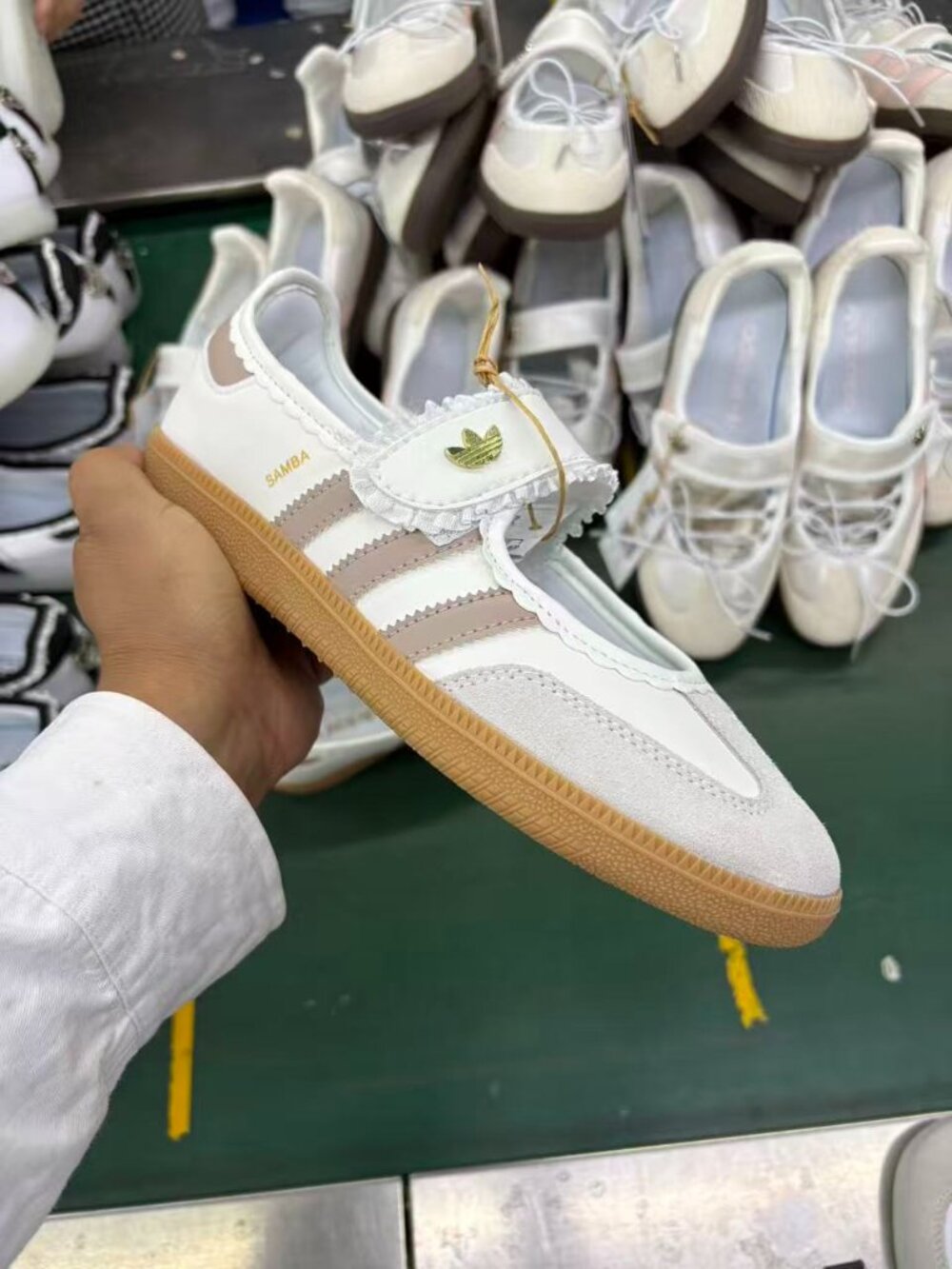 Adidas Samba White Brown Strap Lace Low Top Shoes